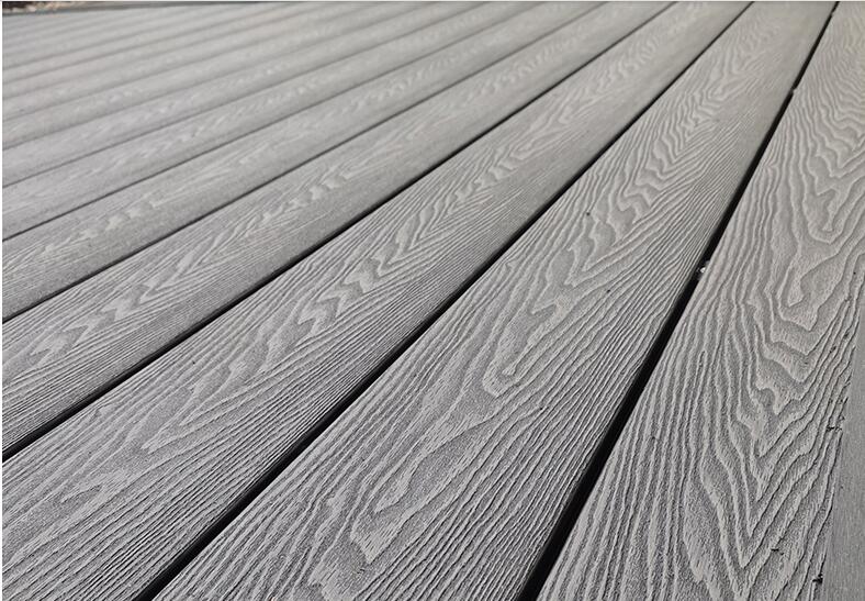 3D embossing wood plastic composite deck