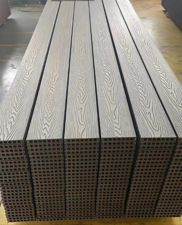 China 3D embossing wpc decking