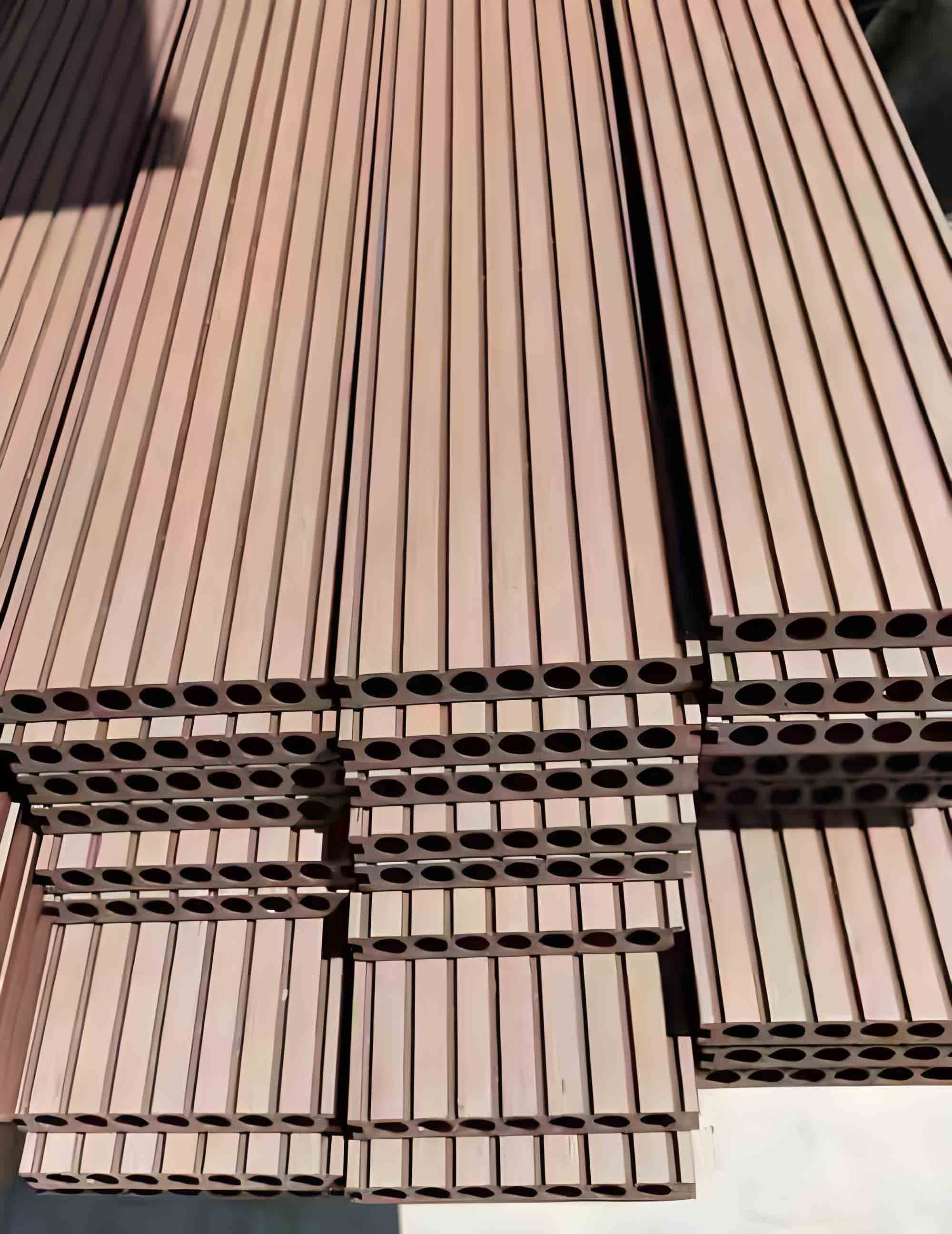 China round hole hollow wpc decking