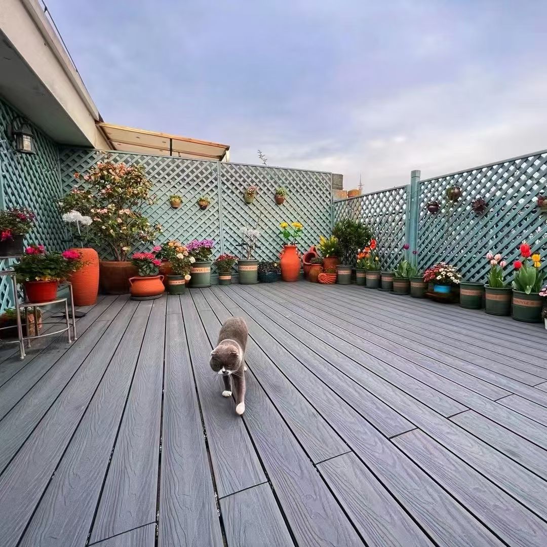 china 3D embossing wpc decking