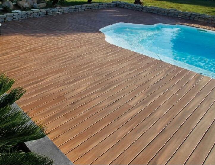 Pool wpc paneling floor with anti-slip features