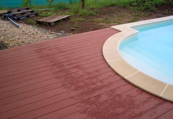 swimming pool wood decking